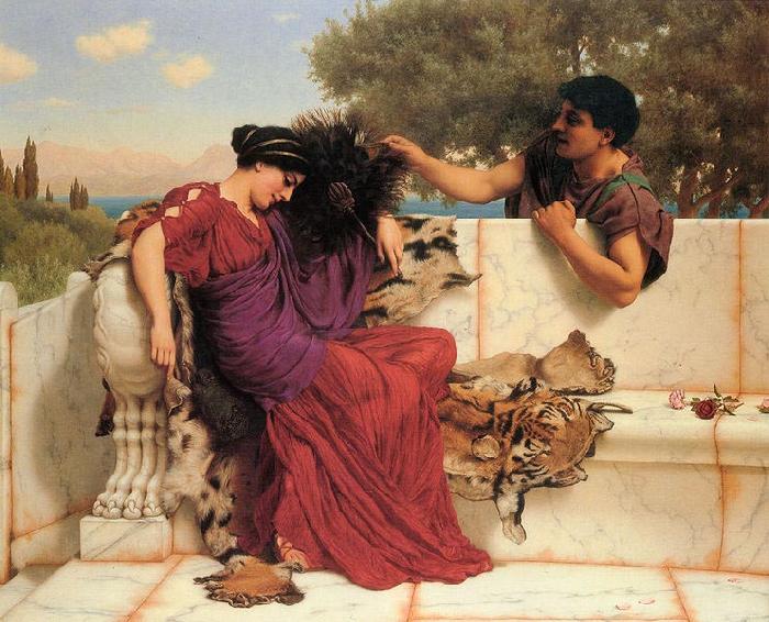 John William Godward The Old, Old Story oil painting image